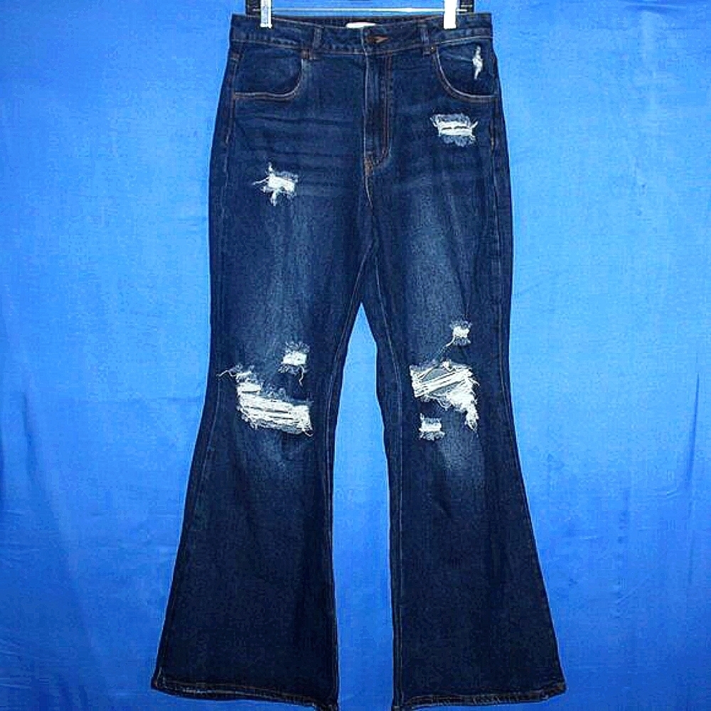 Rue21 Distressed Flare Jeans Blue Size 11